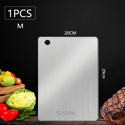 Double Sided 304 Stainless Steel Cutting Board Anti-Slip Chopping