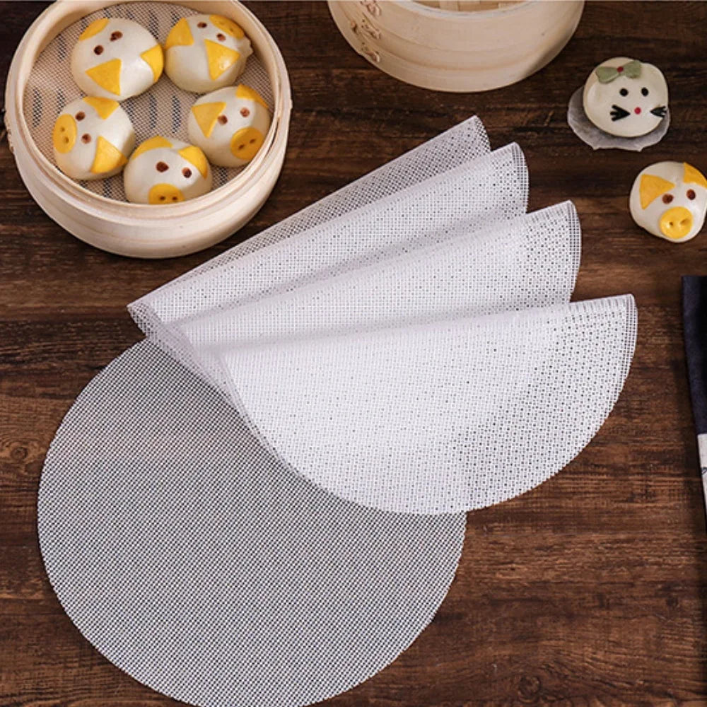 3pcs/set Reusable Silicone Non-Stick Steamer Liners, Round Steaming
