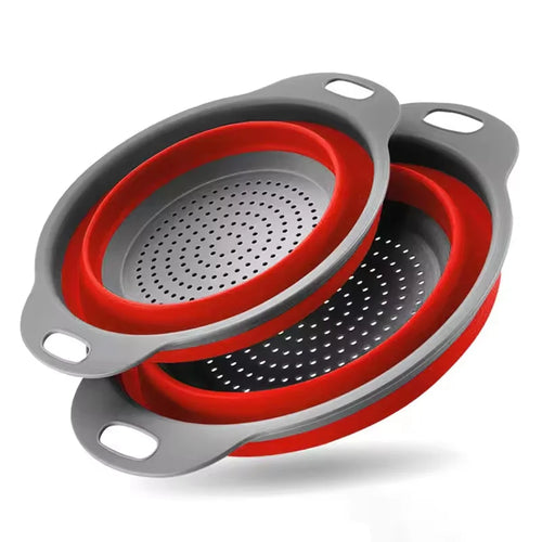Silicone Folding Drain Basket Fruit Vegetable Washing Basket Foldable