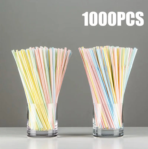 50-1000Pcs Drinking Straws Colorful & Black rietjes Flexible Wedding