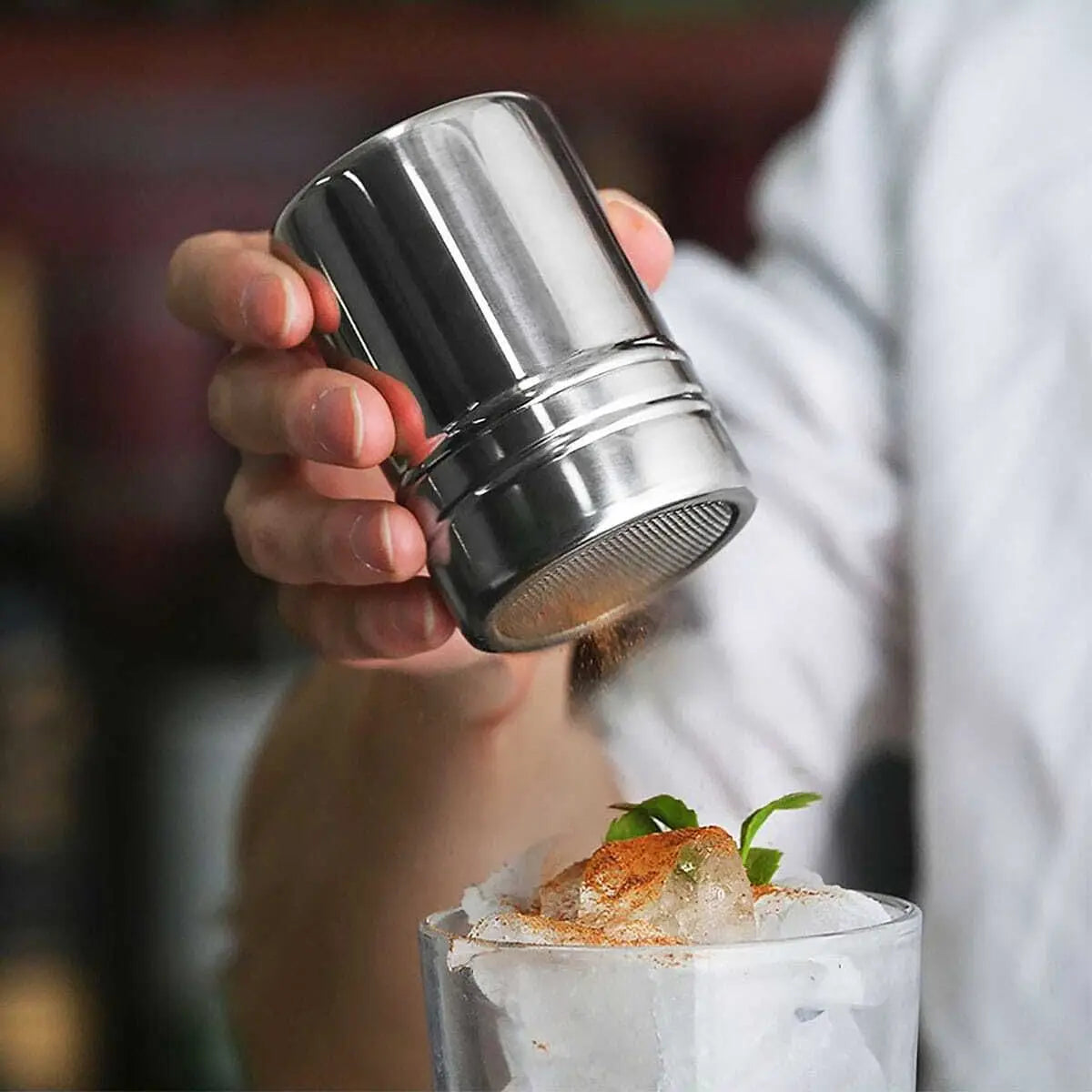 1pc-Silver stainless steel mesh tube type dusters dusting salt shaker