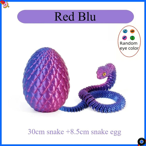 3D Printed Snake with Egg Joint Mobility Simulate Snake Ornament
