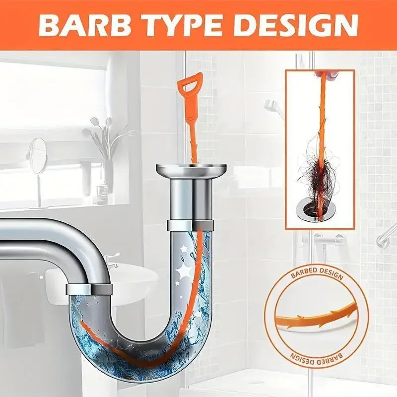 Household Drain Cleaner Tool For Hair Clog Removal Wash Basin Pipe