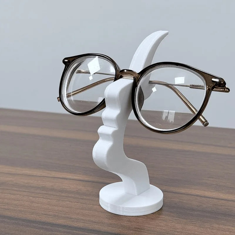 Elegant Side Face Glasses Holder - Minimalist Black Design, Secure