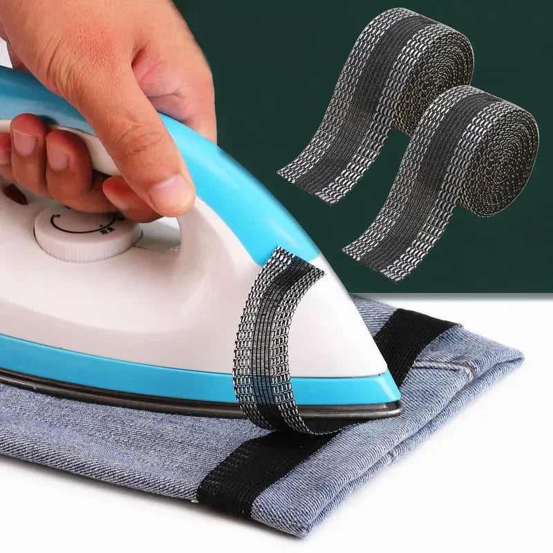 DIY Sewing Fabric Self-Adhesive Pants Paste Iron on Pants Edge Shorten