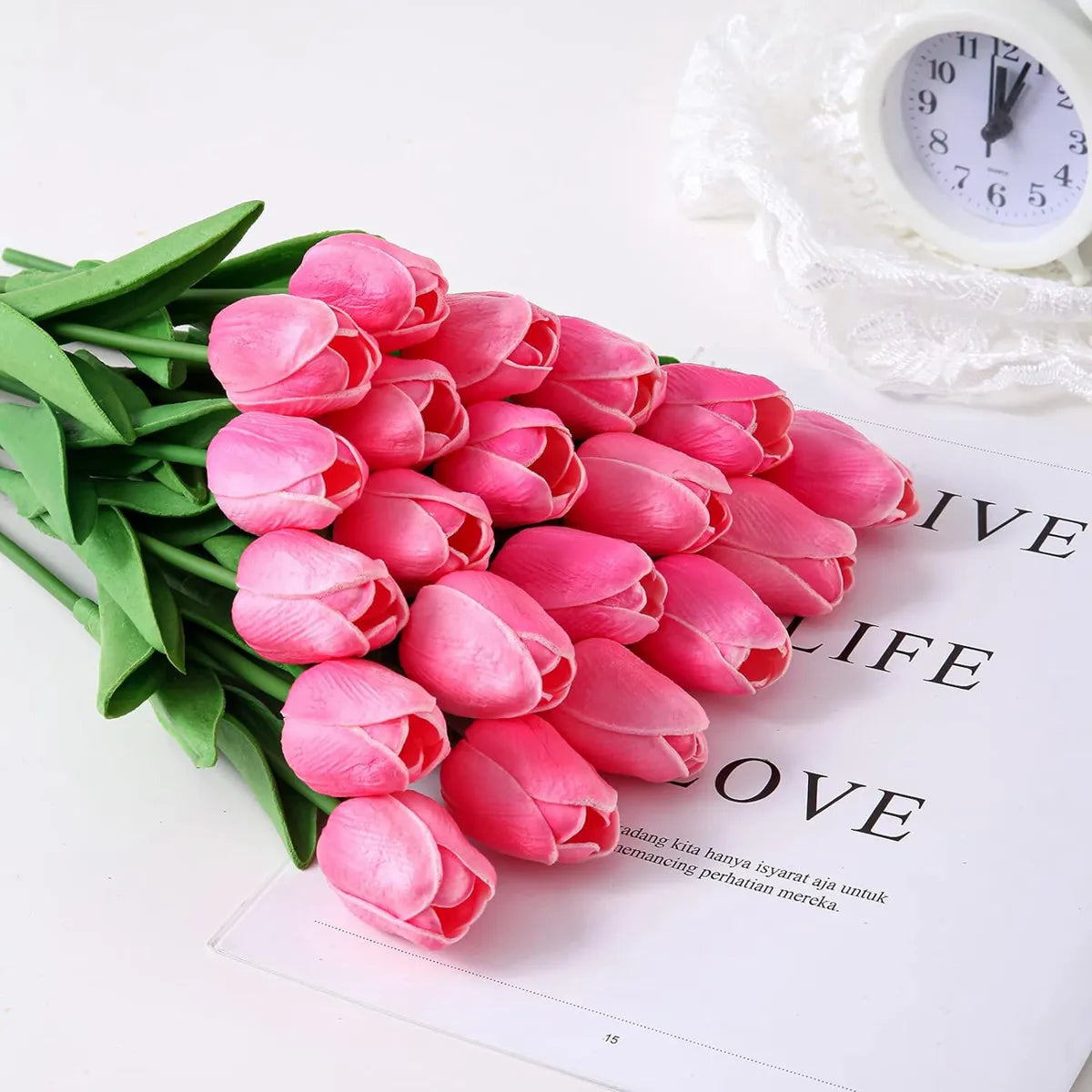 10Pcs Artificial Flower Realistic Touch Tulip Scrapbooking Vase Home