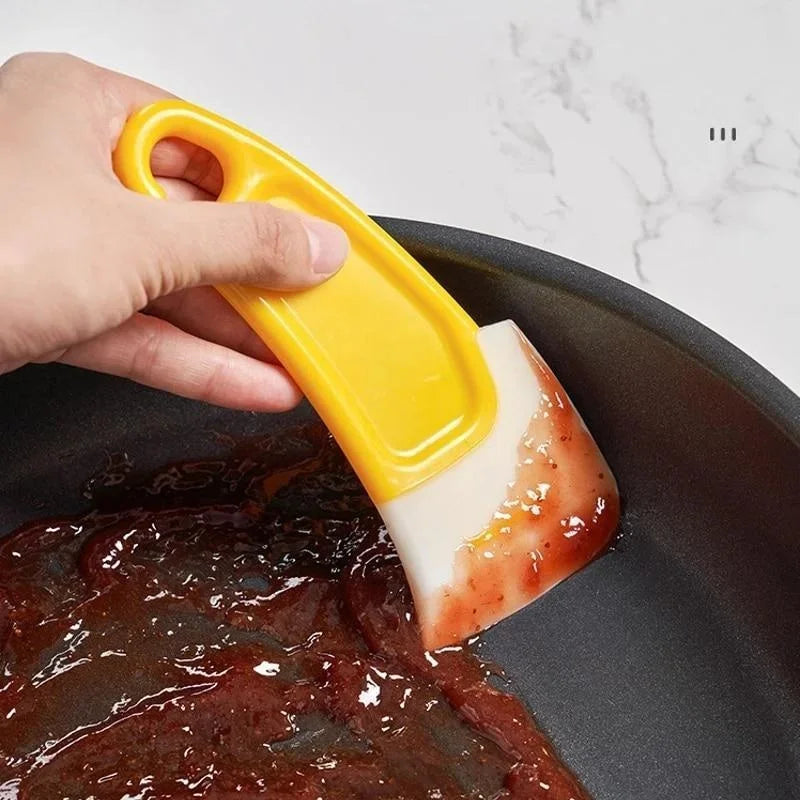 Cleaning Spatula Kitchen Scraper Soft Blade Scraper Brush Dirty Pan