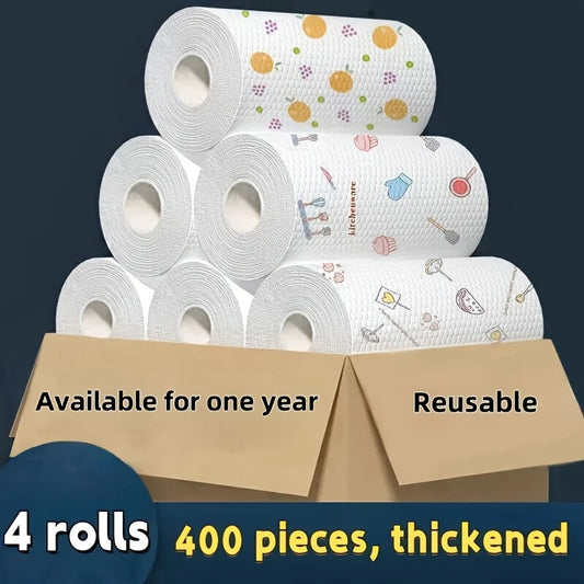 50 100pcs/roll Dishcloth Absorbent Thickened Kitchen Paper Dry Wet Use