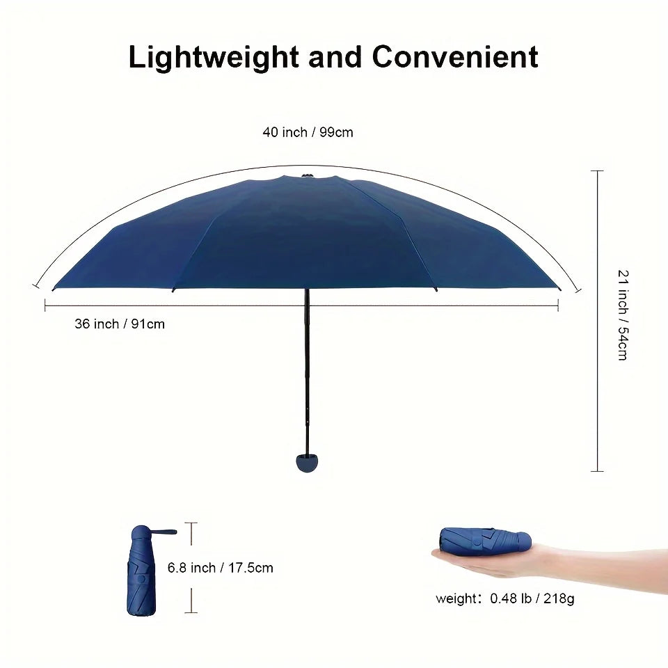 1pc Anti-Uv Mini Umbrella For Sunny And Rainy Days, Portable With Uv
