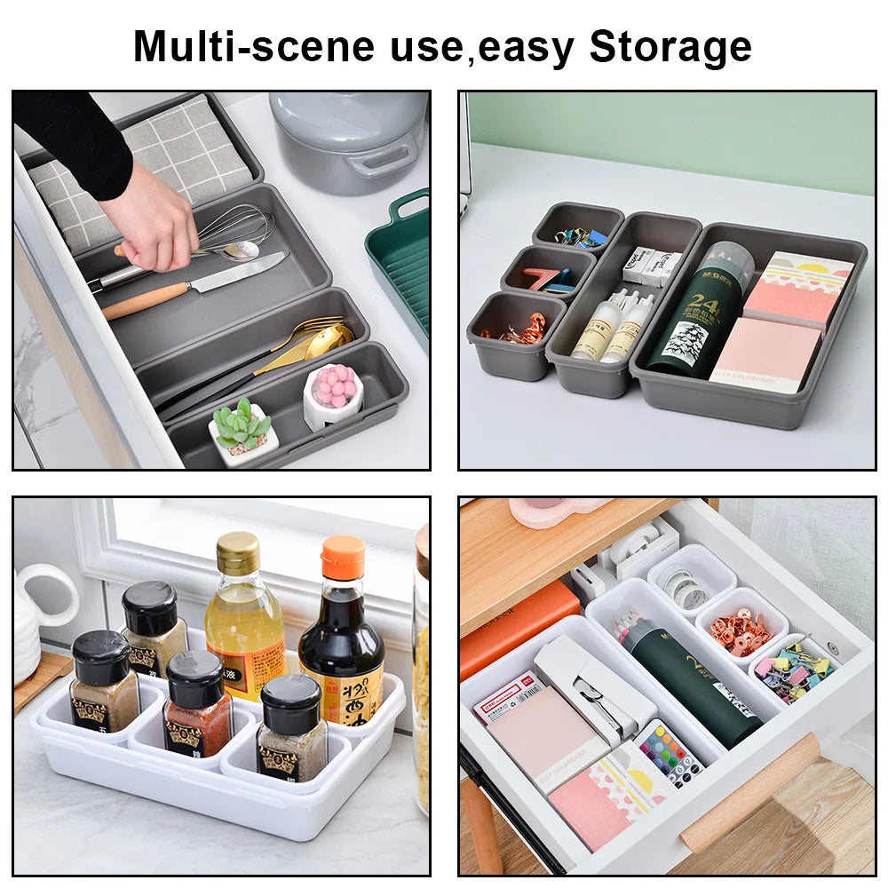 8pcs/set Adjustable Drawer Organizer Box Trays Make Up Cosmetics