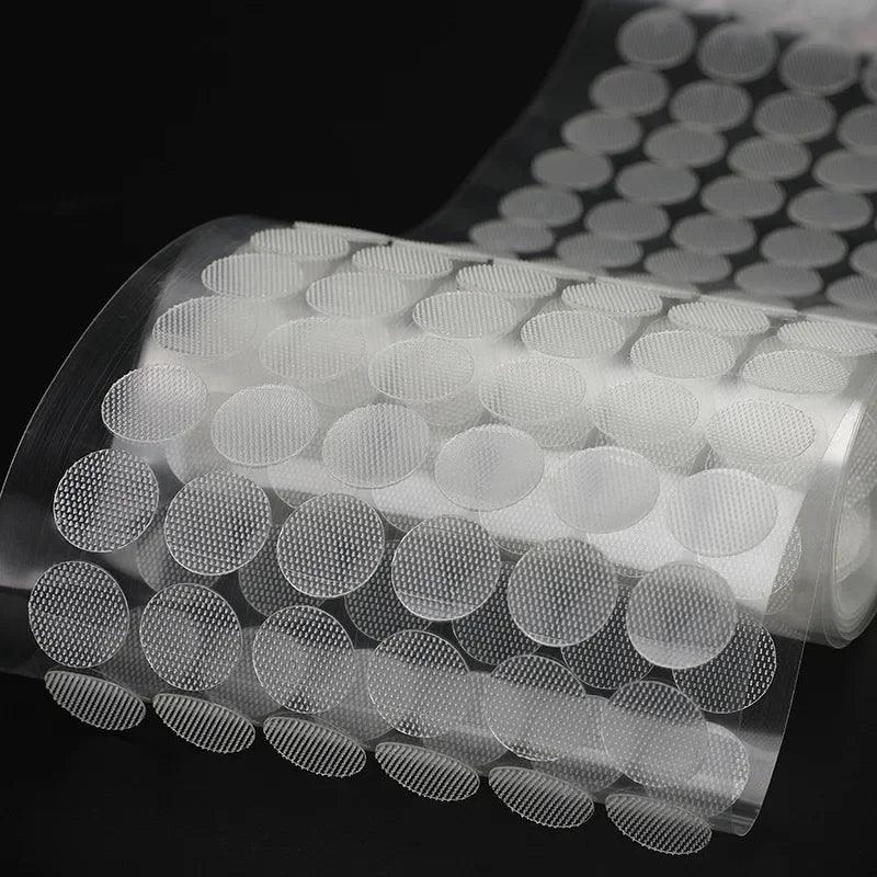 10/15/20mm Transparent Dot Sticker Self Adhesive Hook and Loop