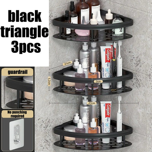 Wall Hanging Corner Rectangular Rack Bathroom Shelf Towel Rack Shelves