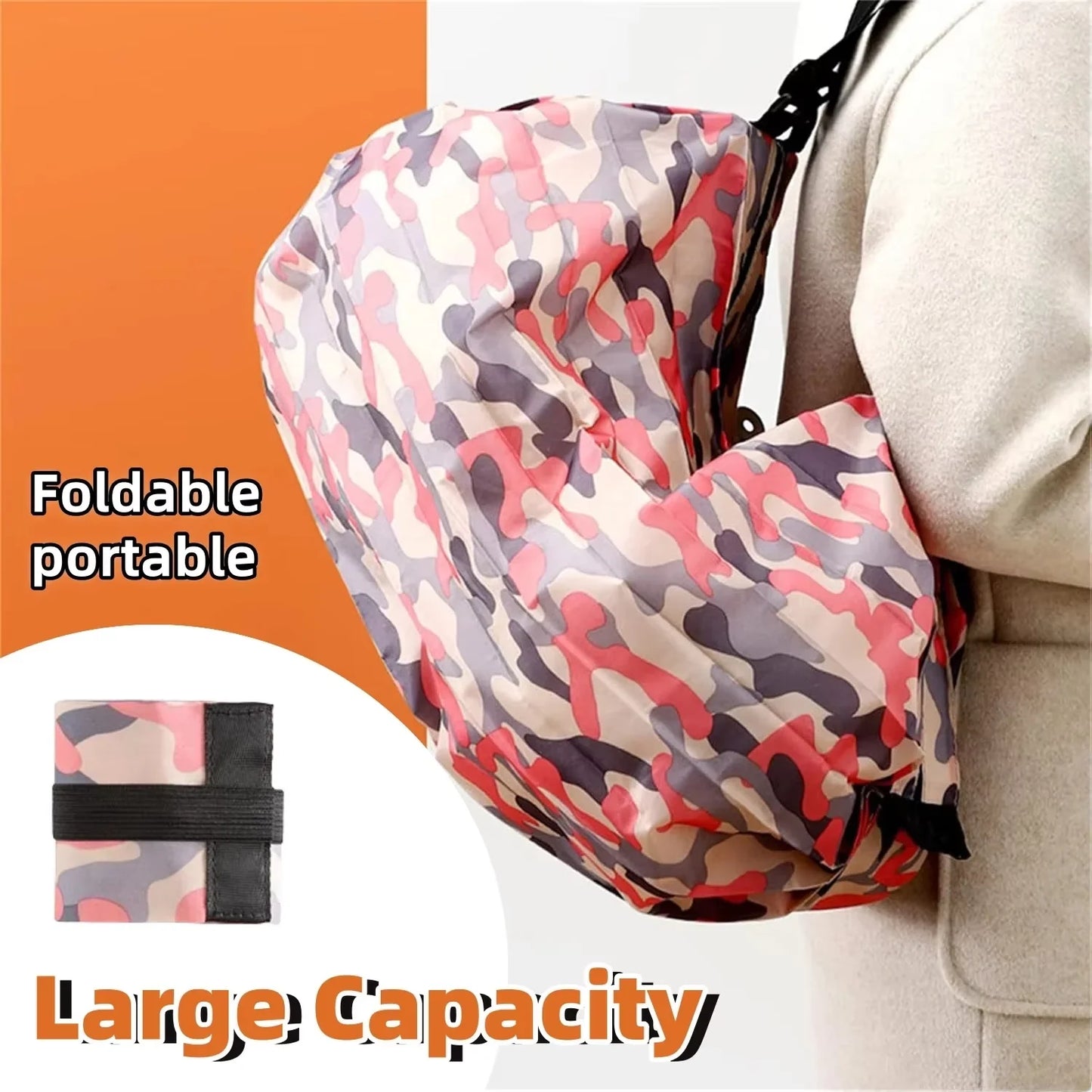 1PC Reusable Foldable Shopping Bag Eco-Friendly Waterproof Large
