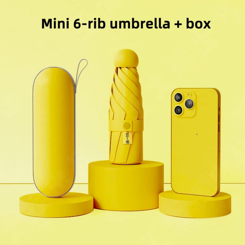 1pc Anti-Uv Mini Umbrella For Sunny And Rainy Days, Portable With Uv
