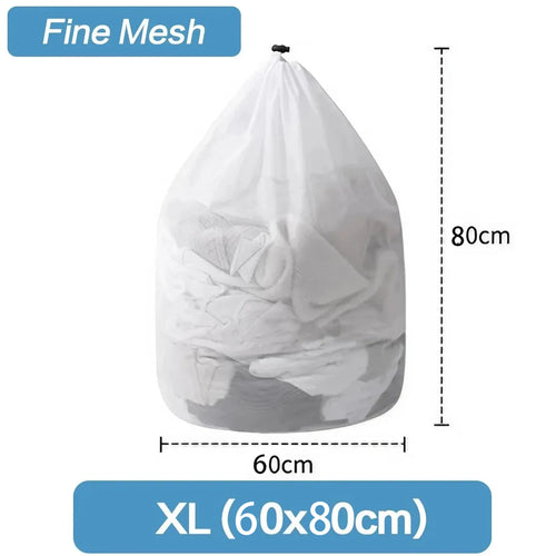 1PC Drawstring Laundry Bag Large Capacity 4 Size Fine Mesh Coarse Mesh