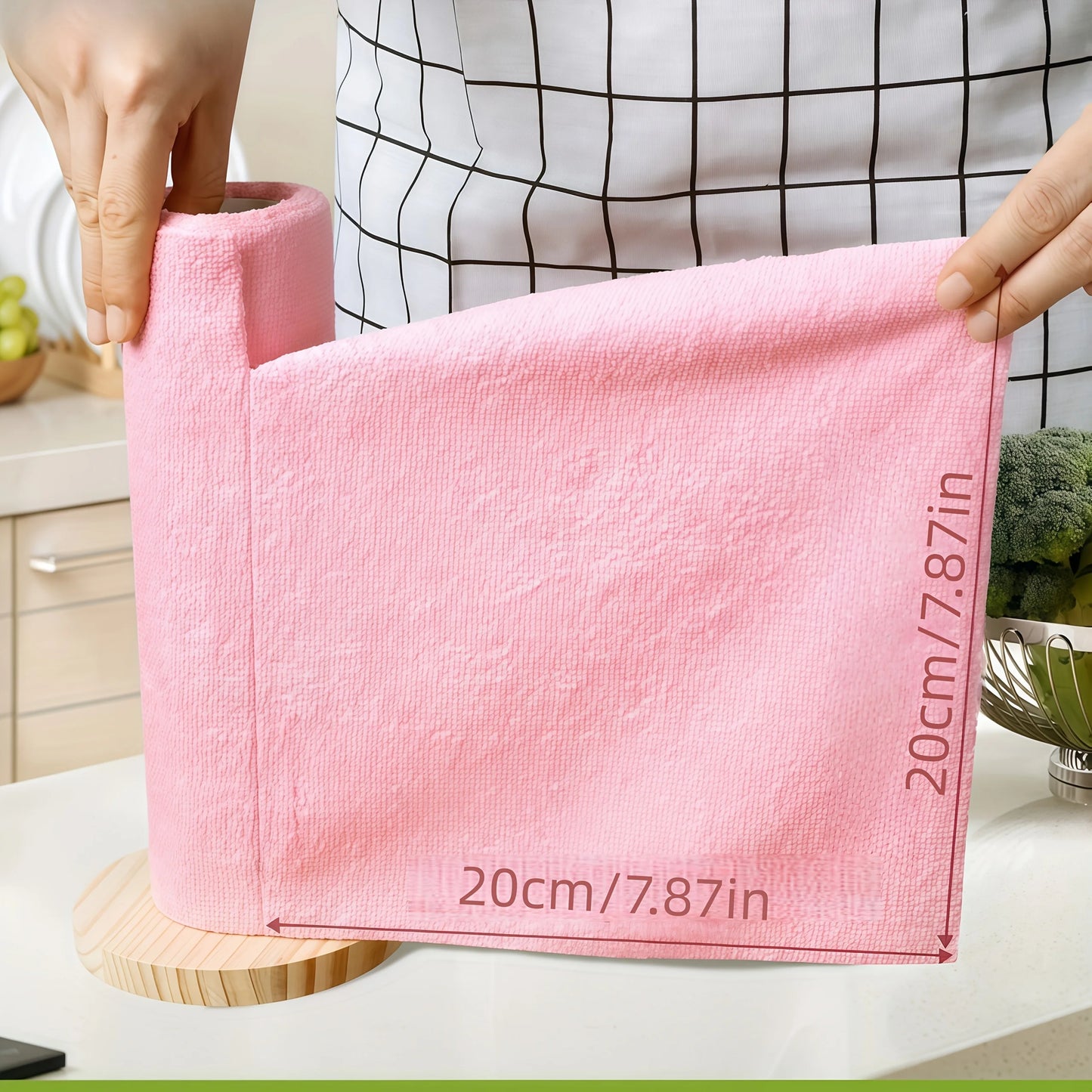 1 roll/20 reusable microfiber cleaning cloths - kitchen towels, multi