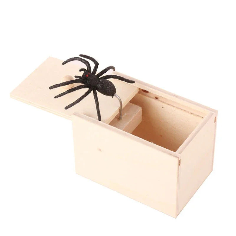Trick Spider Funny Scare Box Wooden Hidden Box Quality Prank Wooden