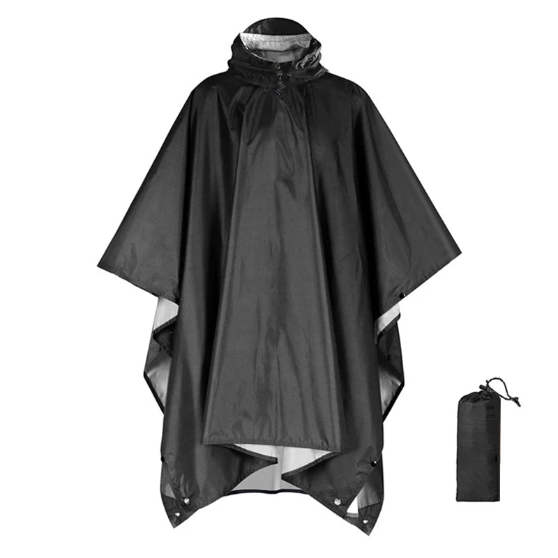 3 In 1 Outdoor Military Raincoat Hooded Sleeve Waterproof Rain Poncho