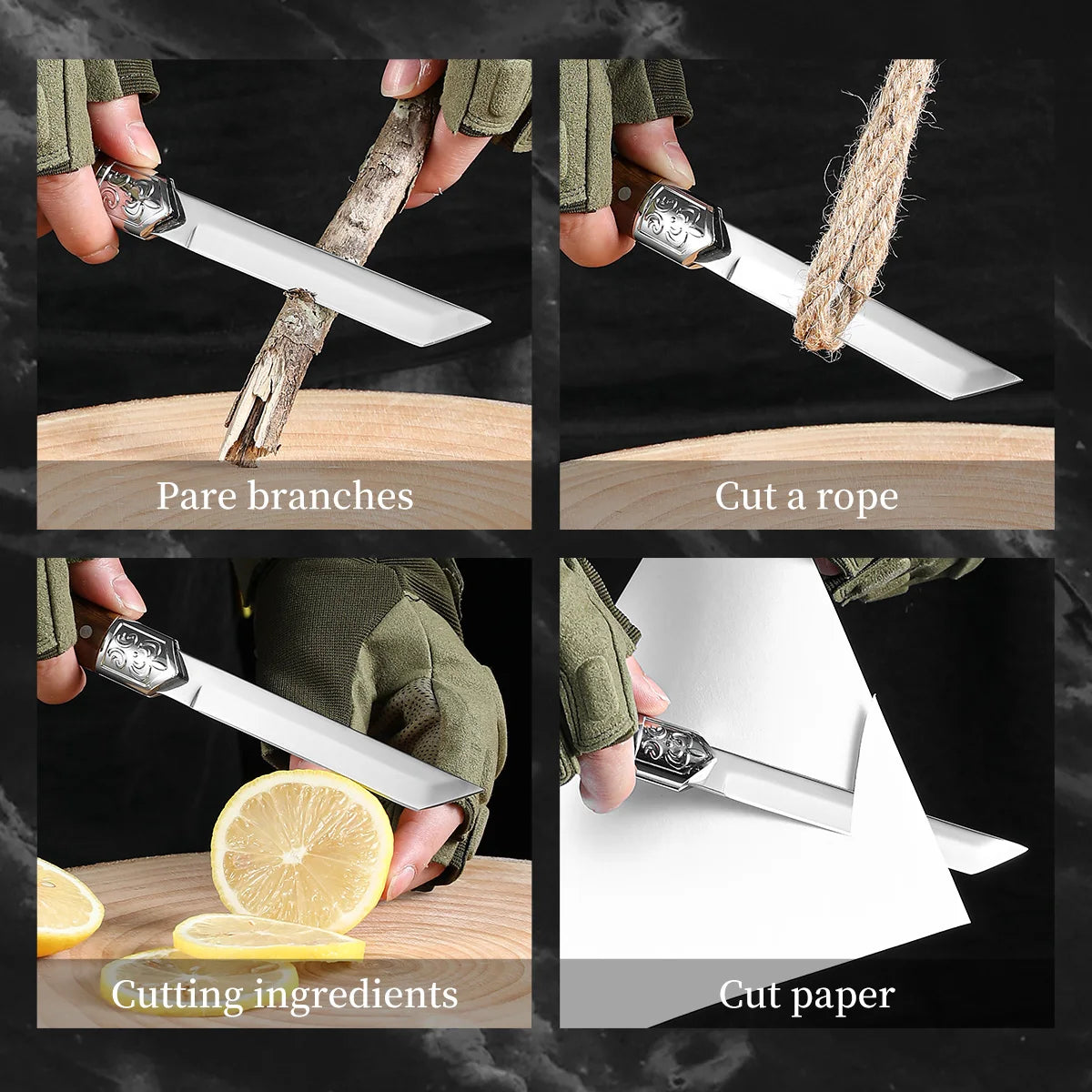 Fruit knife Home fixed blade small knife Sharp high hardness portable