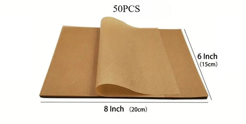 50/100Pcs Unbleached Baking Parchment Paper Sheets for Air Fryer Oven