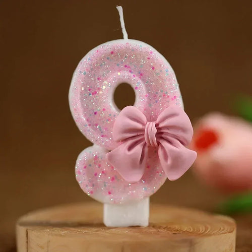 New Number Cake Candle Pink Glitter Birthday Candle 1 2 3 4 5 6 7 8 9