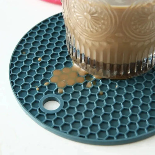 Round Heat Resistant Silicone Mat Drink Cup Coasters Insulation Non