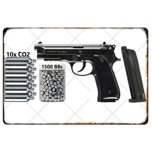 Pistol Metal Signs, Exuding Military Flair, Ideal As Wall Decoration