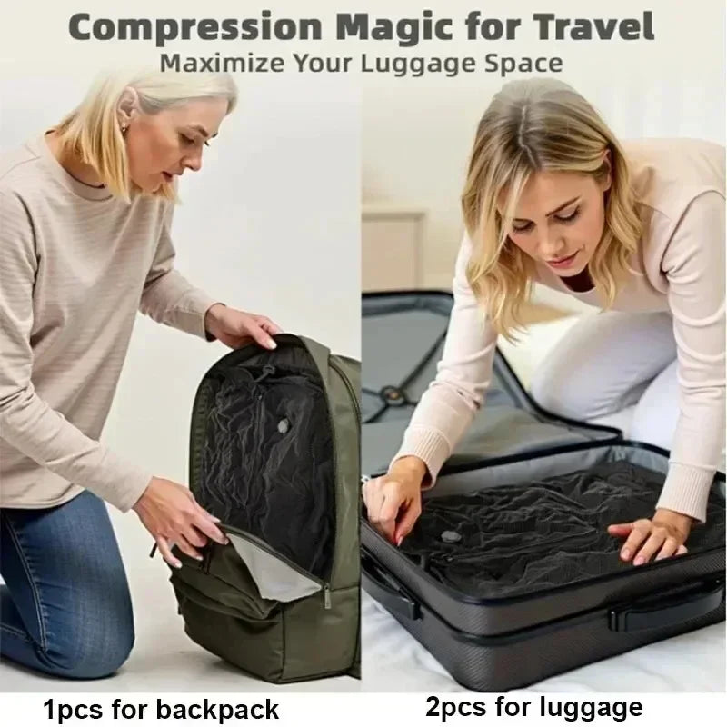 17L Vacuum Compression Bag with Air Pump Reusable Travel Clothing
