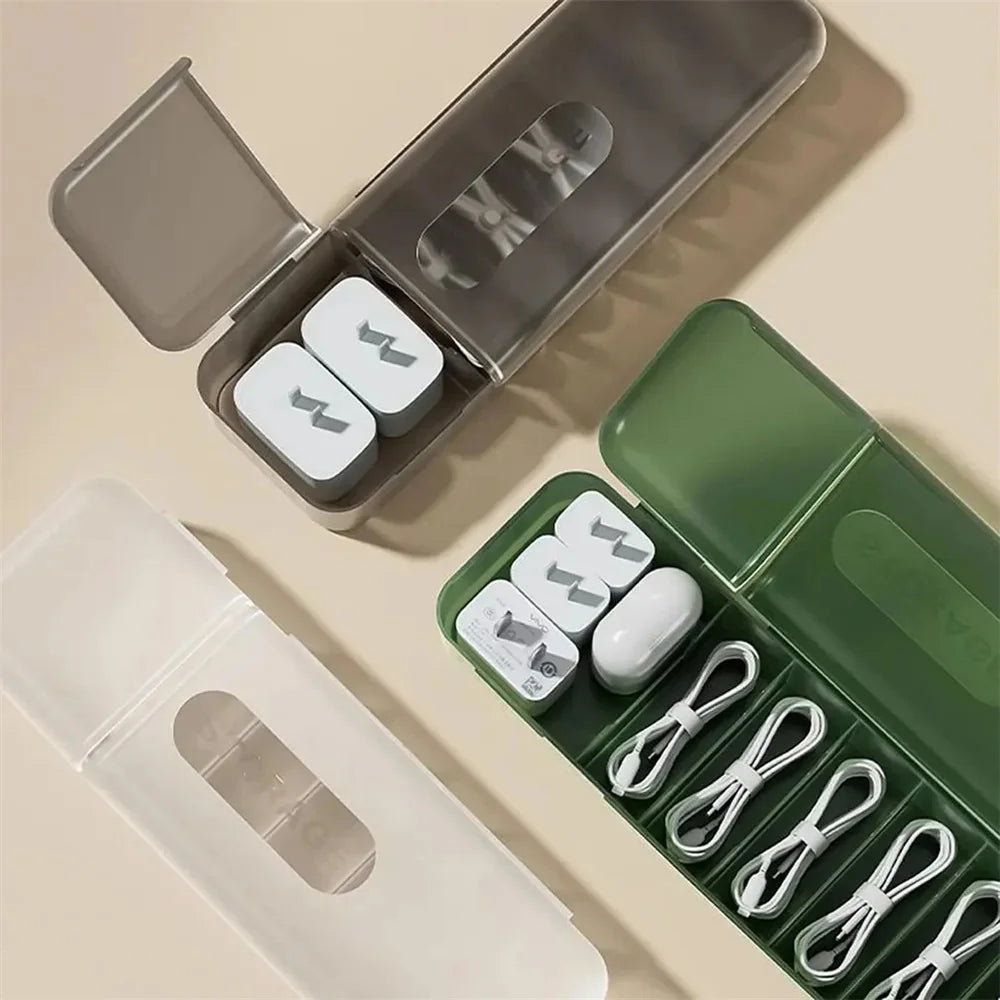 Plastic Wire Cable Storage Case Large Capacity Desktop Cable Collect