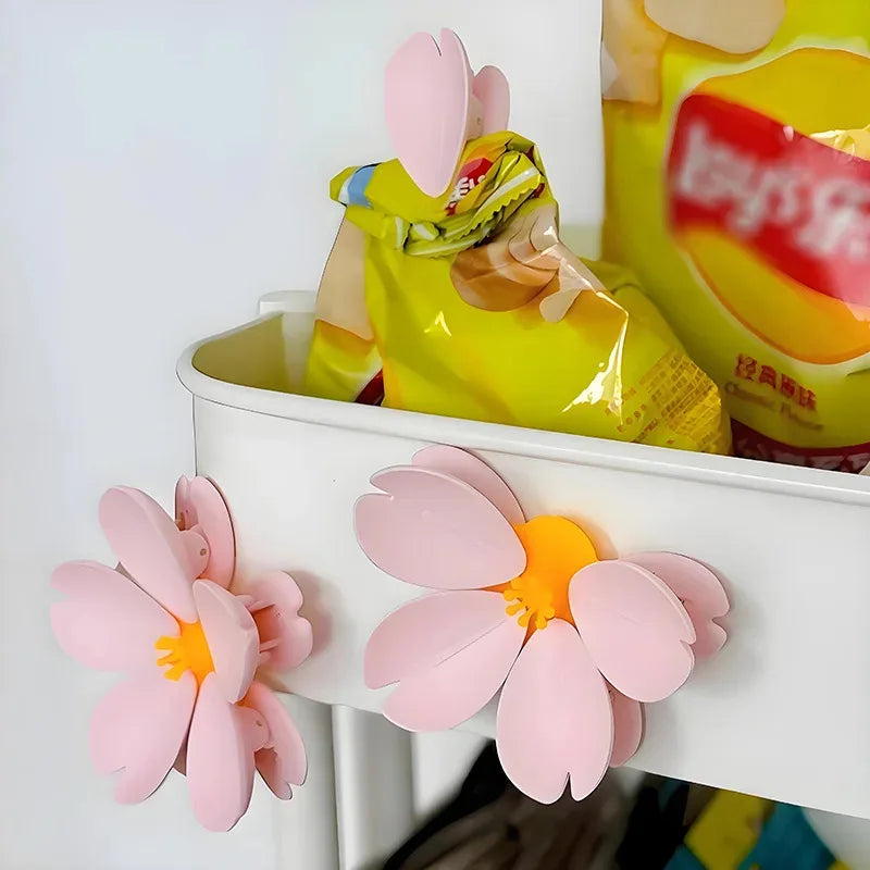 1/2pcs Sakura Magnetic Fridge Magnet Seal Clip, Petal Sealing Clip,