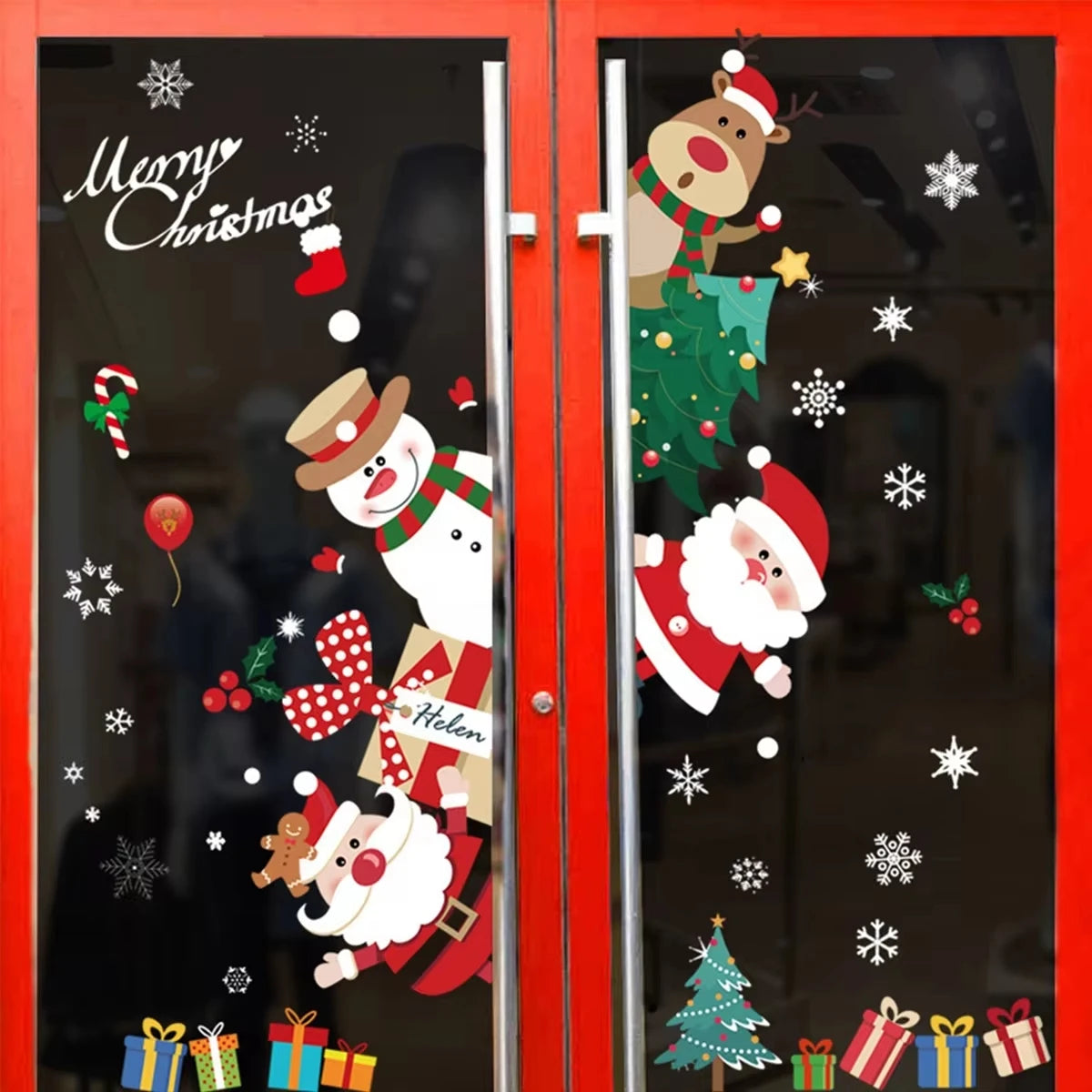 Christmas Window Stickers Merry Christmas Decorations for Home 2025