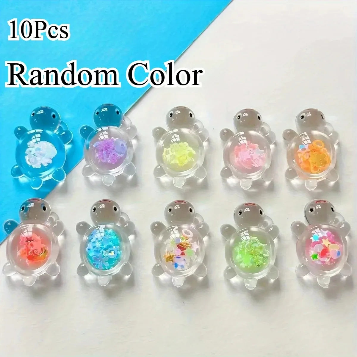 10pcs Glow in The Dark Resin Turtle Figurines Vibrant Colorful Turtle