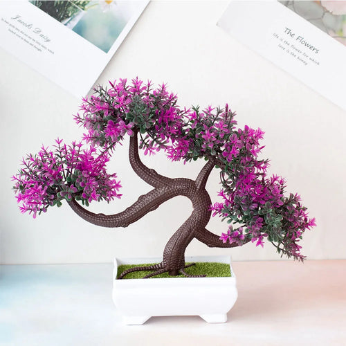 Artificial Plastic Plants Bonsai Small Tree Pot Fake Plant Potted