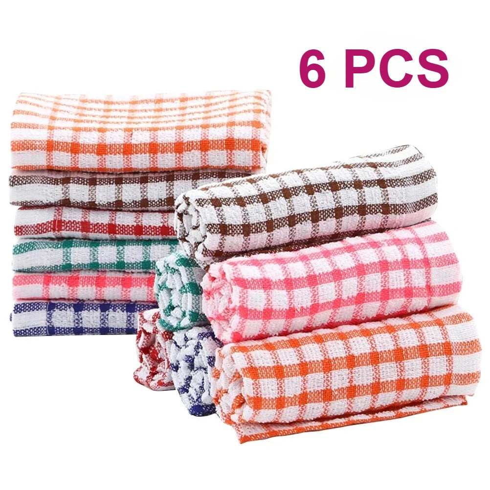 Premium 6PCS All Cotton Dish Towels Kitchen Cleaning Cloth Set for