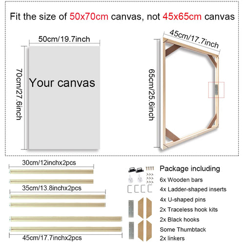 30x40 40x50 60x90cm Canvas Frame Wooden Frames Wooden Photo Oil