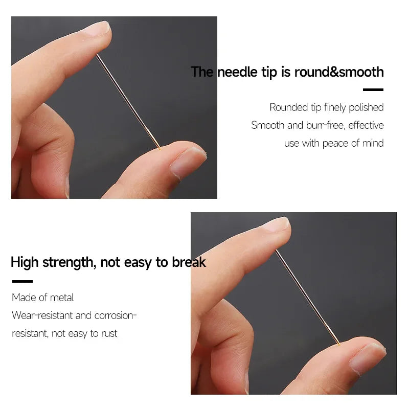 12/36PCS Sewing Needles Multi-size Side Opening Stainless Steel