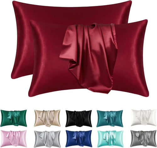 2pcs Satin Silk Pillowcase for Hair and Skin, Coral Pillow Cases