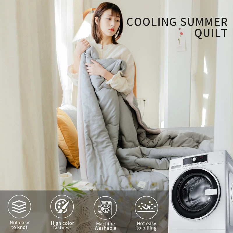 2025 new Japanese polyester cotton quilted summer quilt skin-friendly