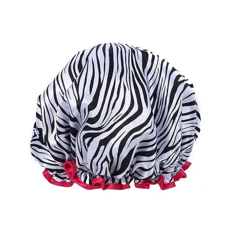 Waterproof Shower Cap for Women – Leopard Print Reusable Bath Hat to