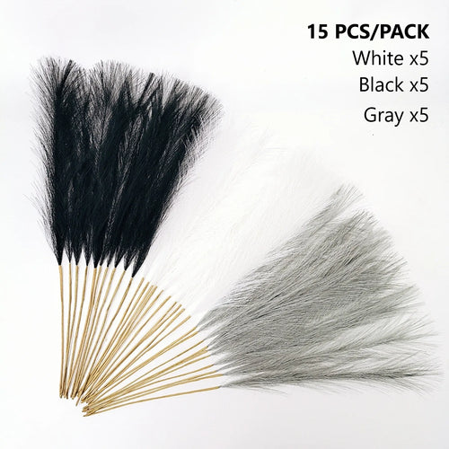 15Pc 55CM Artificial Pampas Grass Decor Bohemian Reed for DIY Floral