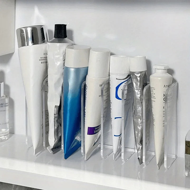 1pc Plastic Transparent 7-Slot Cosmetic Organizer Multi-Functional