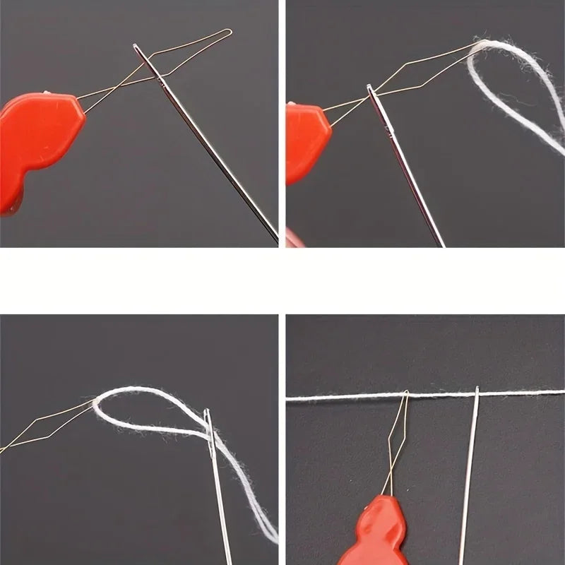 2/5/10pcs plastic needle thread - easy threading for hand sewing,