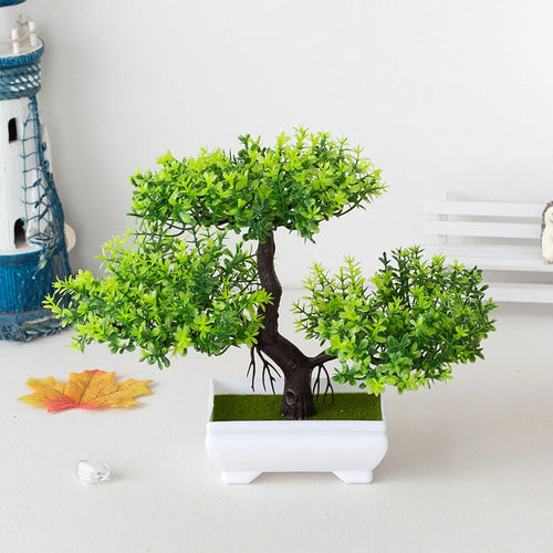 Artificial Plastic Plants Bonsai Small Tree Pot Fake Plant Potted