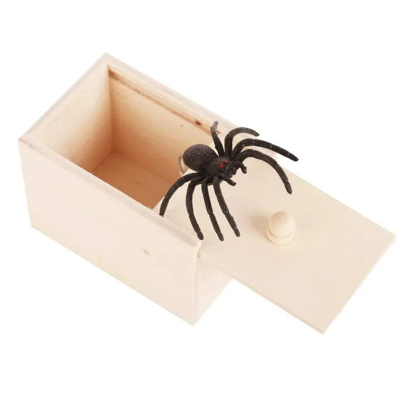 Trick Spider Funny Scare Box Wooden Hidden Box Quality Prank Wooden