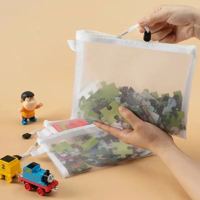 1-3PCS Storage Bag Mesh ZipperToy Building Block Puzzle Sub-package
