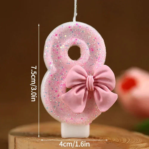 New Number Cake Candle Pink Glitter Birthday Candle 1 2 3 4 5 6 7 8 9