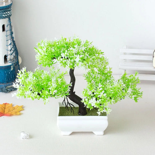 Artificial Plastic Plants Bonsai Small Tree Pot Fake Plant Potted