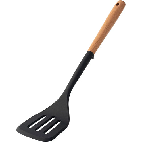 Silicone Kitchen Utensils Set Wooden Handle Non-stick Spatula Cookware
