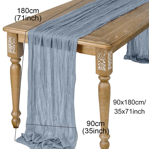 Semi-Sheer Gauze Table Runner Sage Cheesecloth Table Setting Dining