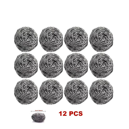 6/12 PCS Stainless Steel Scrubber, Scrubbing Scouring Pad, Steel Wool